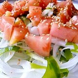 健康重視！ワカメと玉ねぎ＆トマトの中華風サラダ☆